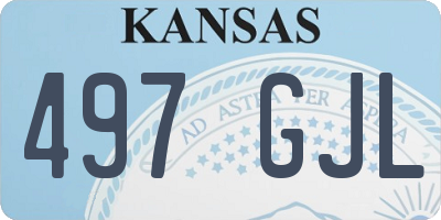 KS license plate 497GJL
