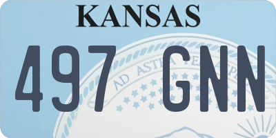KS license plate 497GNN