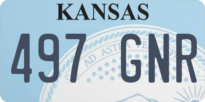 KS license plate 497GNR