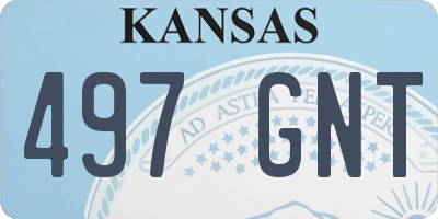KS license plate 497GNT