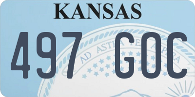 KS license plate 497GOC