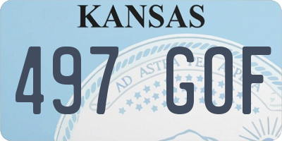 KS license plate 497GOF