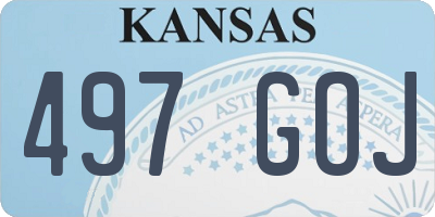 KS license plate 497GOJ