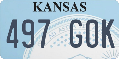 KS license plate 497GOK