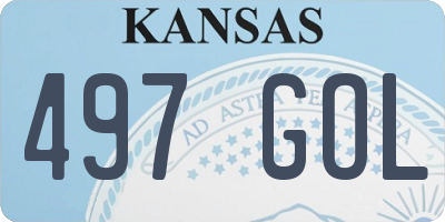 KS license plate 497GOL