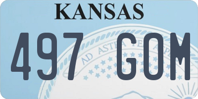 KS license plate 497GOM