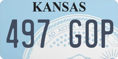 KS license plate 497GOP