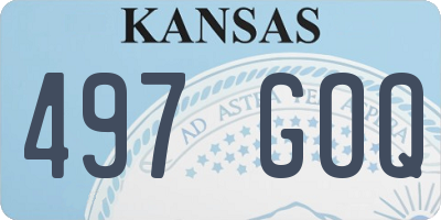 KS license plate 497GOQ