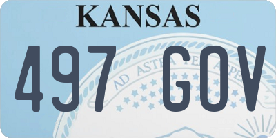 KS license plate 497GOV