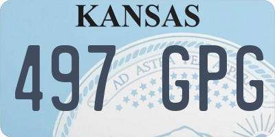 KS license plate 497GPG