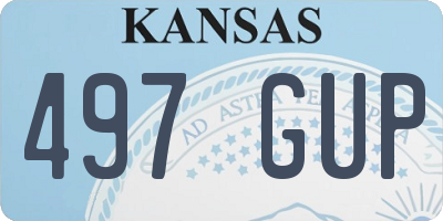KS license plate 497GUP