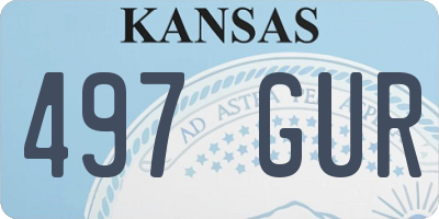 KS license plate 497GUR