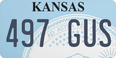 KS license plate 497GUS