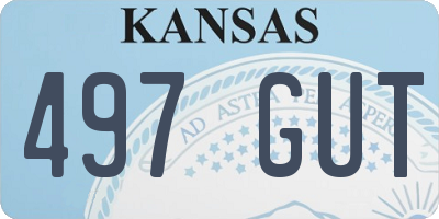 KS license plate 497GUT