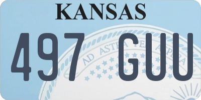 KS license plate 497GUU