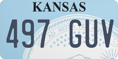 KS license plate 497GUV