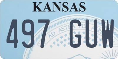 KS license plate 497GUW