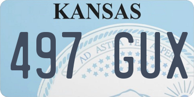 KS license plate 497GUX