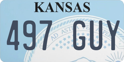 KS license plate 497GUY
