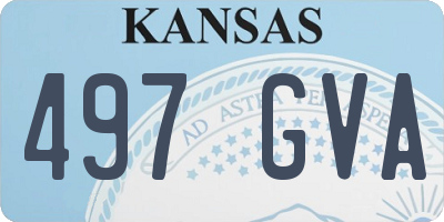 KS license plate 497GVA