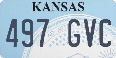 KS license plate 497GVC