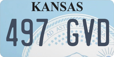 KS license plate 497GVD