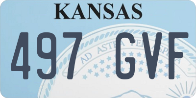 KS license plate 497GVF