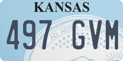 KS license plate 497GVM