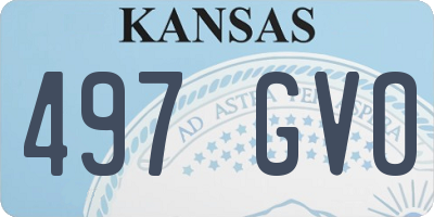 KS license plate 497GVO