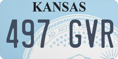 KS license plate 497GVR