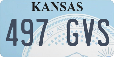 KS license plate 497GVS