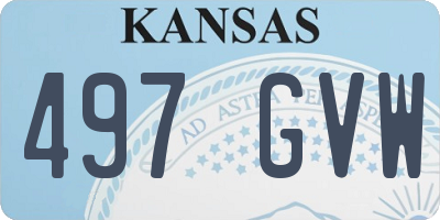 KS license plate 497GVW