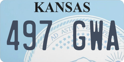 KS license plate 497GWA