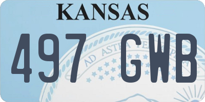 KS license plate 497GWB