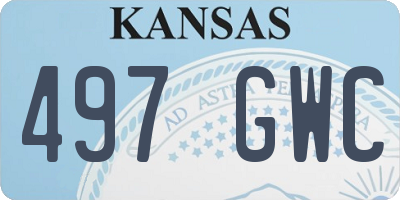 KS license plate 497GWC
