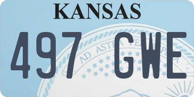 KS license plate 497GWE