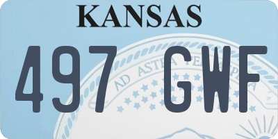 KS license plate 497GWF
