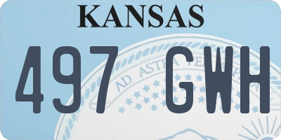 KS license plate 497GWH