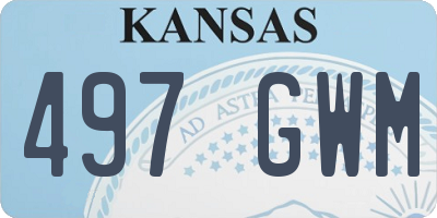 KS license plate 497GWM