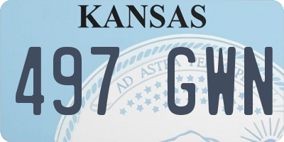 KS license plate 497GWN