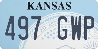 KS license plate 497GWP