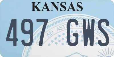 KS license plate 497GWS
