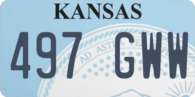 KS license plate 497GWW