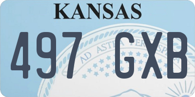 KS license plate 497GXB