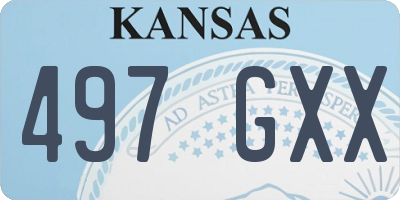 KS license plate 497GXX