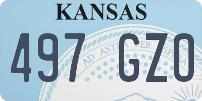 KS license plate 497GZO