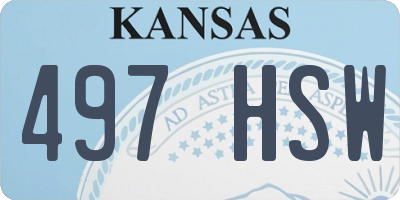 KS license plate 497HSW