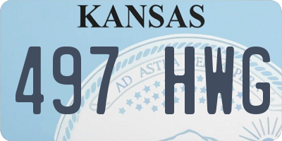 KS license plate 497HWG