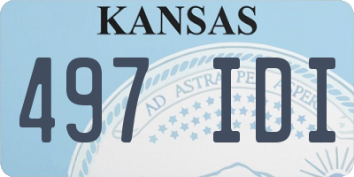 KS license plate 497IDI