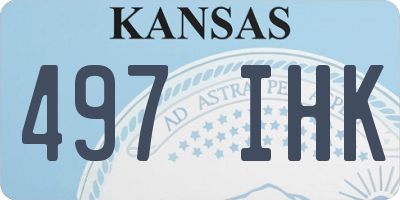 KS license plate 497IHK